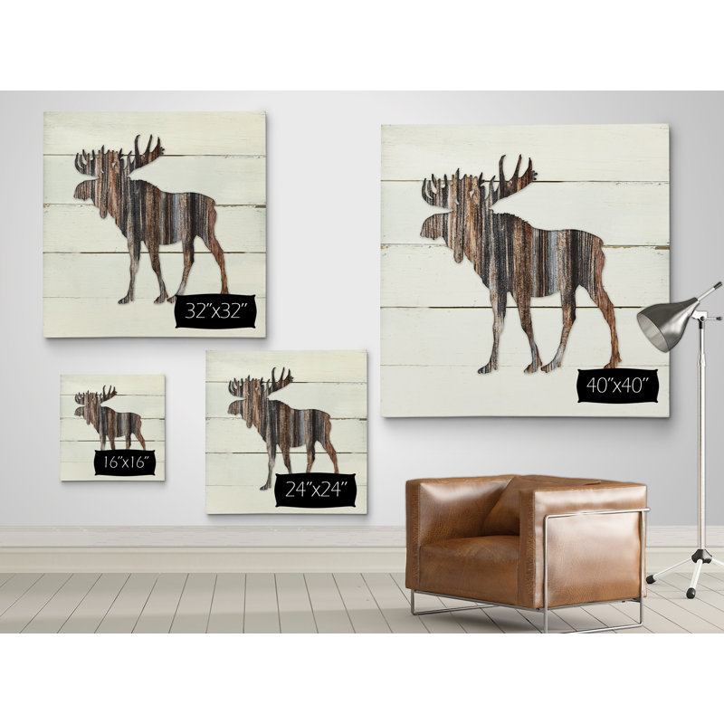 " Woodland Moose ", Wrapped Canvas, 10" H x 10" W x 1.5" D