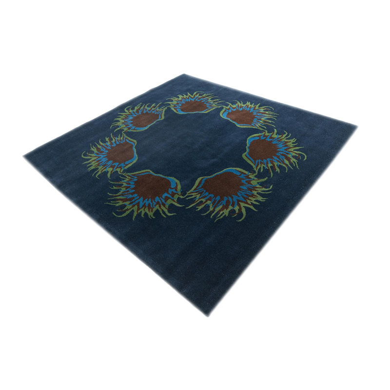 Tapis carré bleu marine Noell