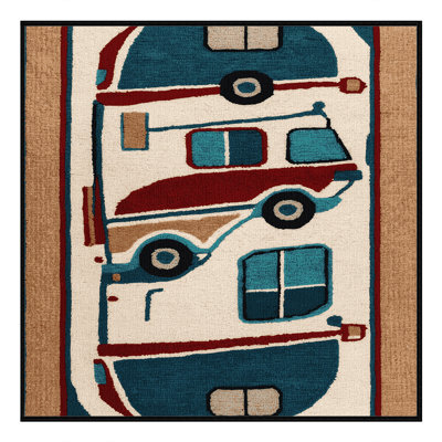 Machine Washable Transportation Black Area Rug