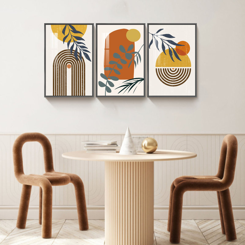 Boho 3 pièces, Noir, H 24 po x l 48 po x P 1,34 po