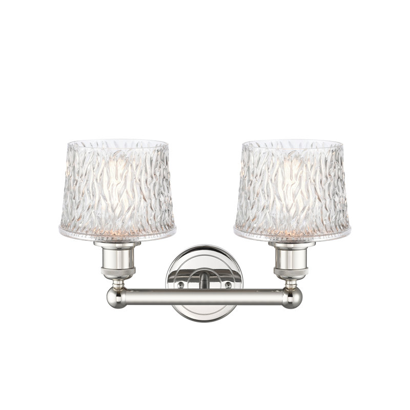 Éclairage pour meuble-lavabo à intensité variable à 2 lumières, Nickel poli, H 11 po x l 15,5 po x P 7,75 po