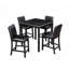 Ensemble de table 5 pièces à hauteur de comptoir, ensemble de table de cuisine en bois avec table carrée et 4 chaises rembourrées, table de salle à manger à hauteur de comptoir avec décoration en cristal et ensemble de chaises pour la cuisine, la salle à manger