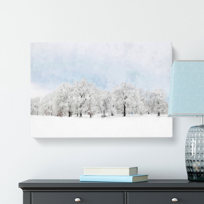 Snow Covered Trees Painting - Wrapped Canvas, 35cm H x 50cm W x 3cm D