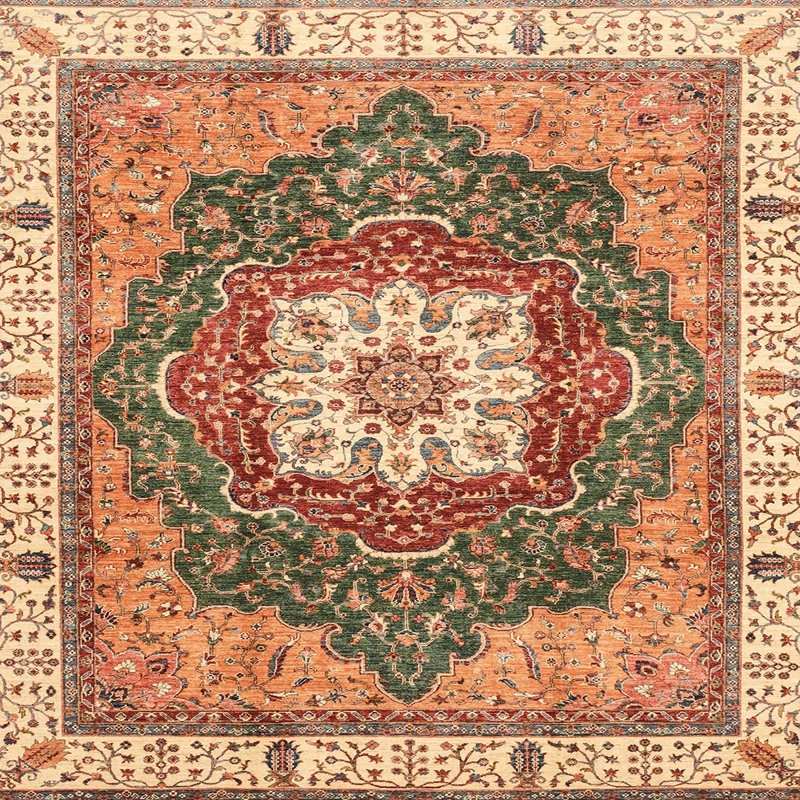 Abstract Indoor Rug, Square 5'