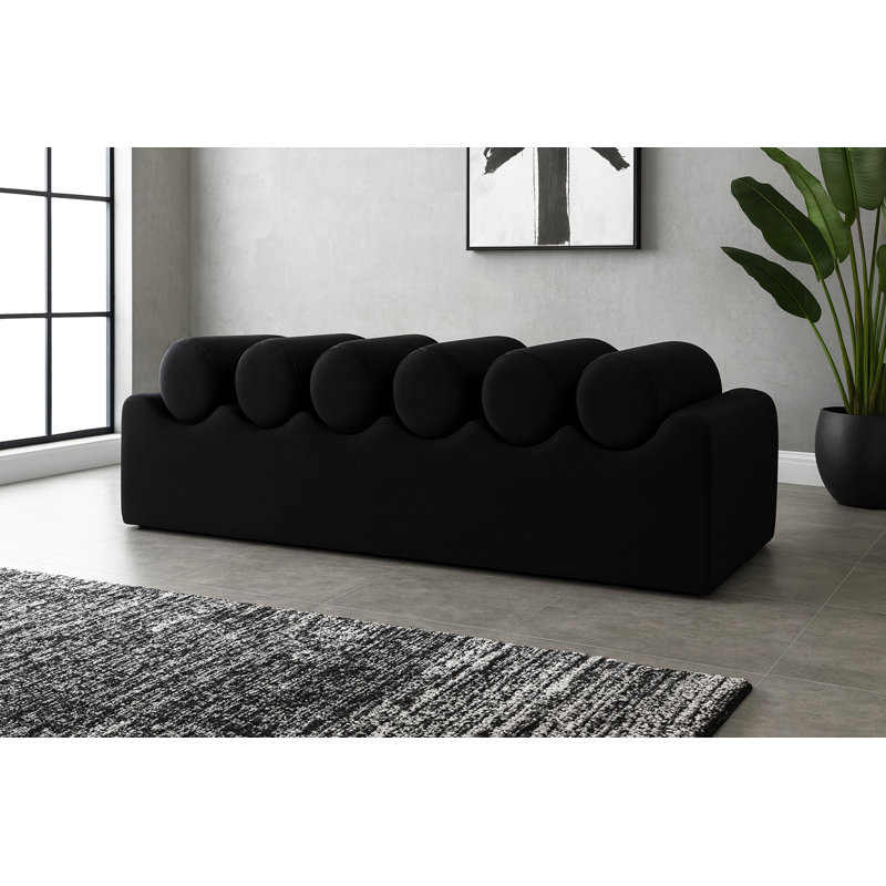 Banc en cuir Rumble Vegan, H 16,5 po x l 56 po x P 22 po, Cuir végétalien noir