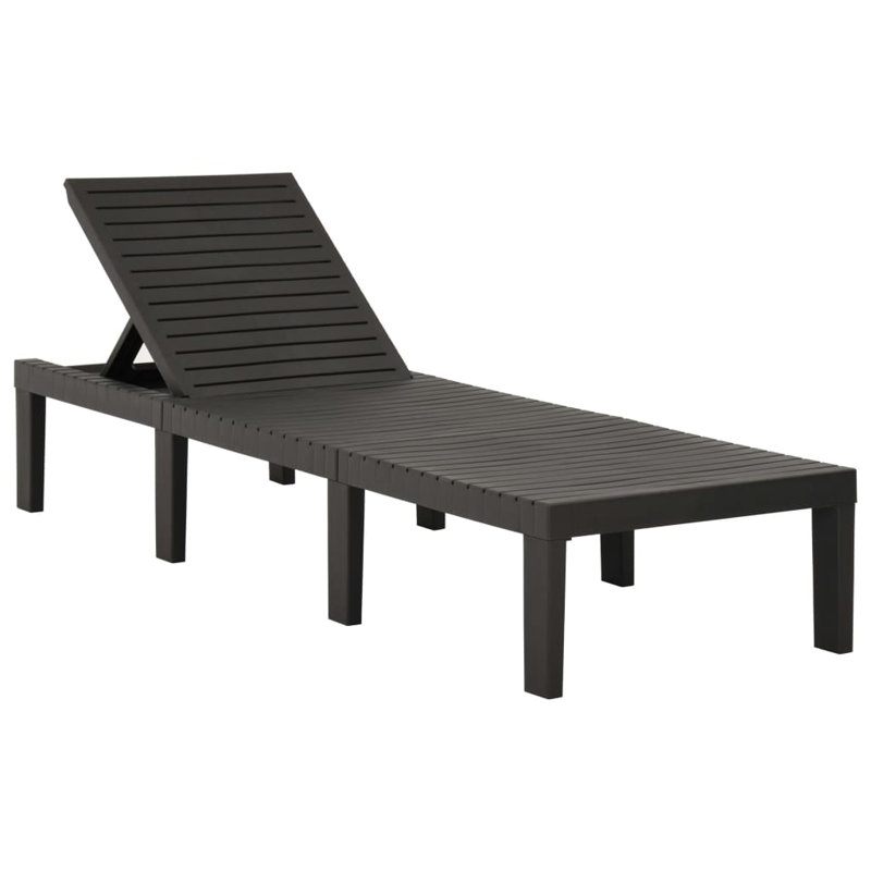 Chaise longue Aldridge en plastique blanc, Noir, noir, noir, noir