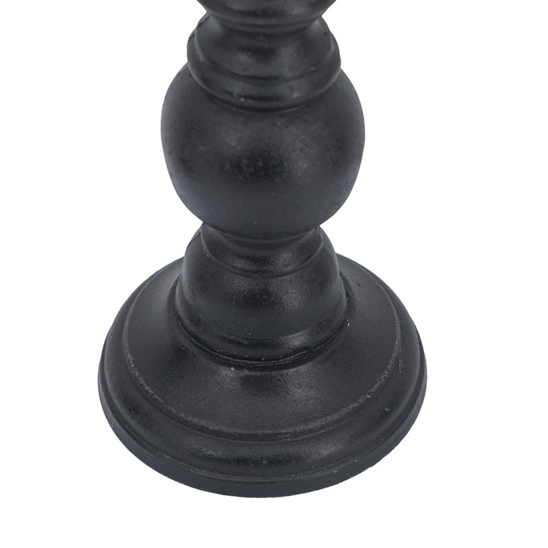 Bougeoirs à pilier en bois - ensemble de 3, Noir