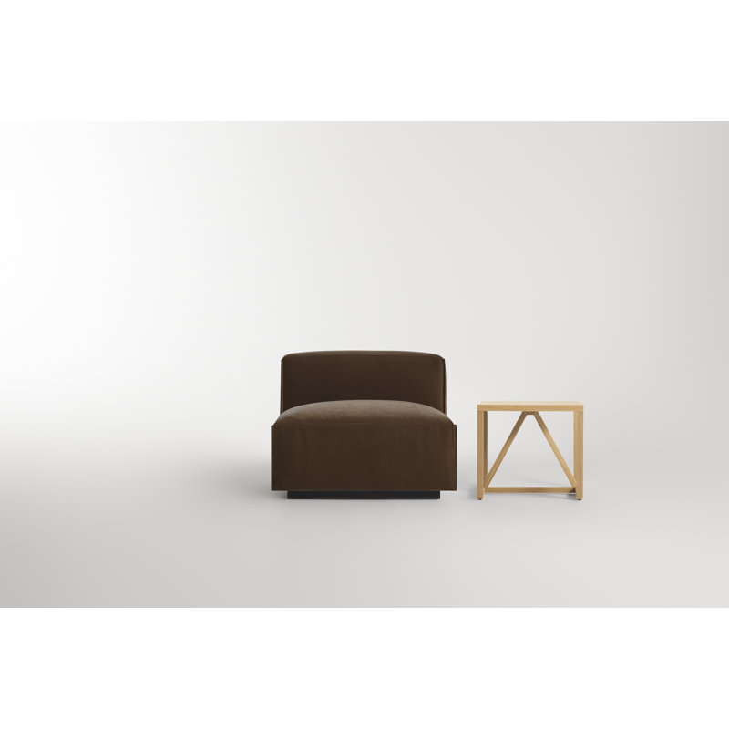 Cleon Slipper Chair, Coffee Velvet Polyester Blend
