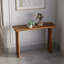 Console moderne en bois massif avec pieds cannelés - finition noyer, table d'entrée pour vestibule ou couloir, style maison de campagne-1282222857
