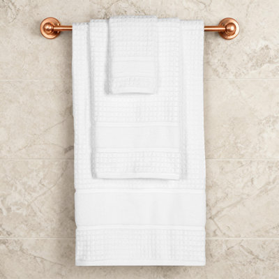  Zero-Twist Cotton Towel Set - Honeycomb Waffle Texture - Quick-Dry