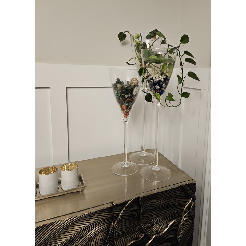 Tall Glass Vase 3pc Set