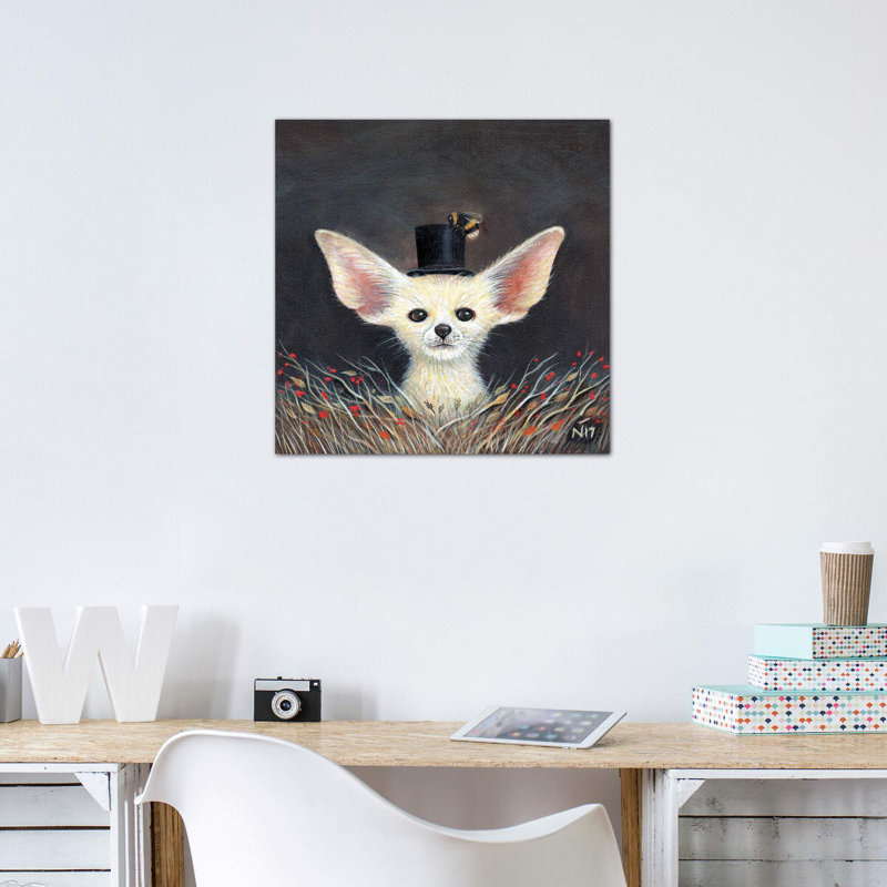 «Fennec Fox» par Neil Thompson - impression d'art graphique, Toile tendue, H 12 po x l 12 po x P 1,5 po