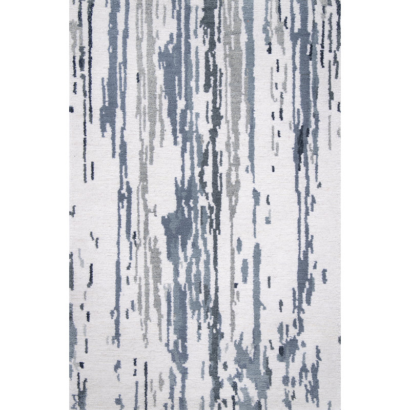 Contemporary Hand Knotted Wool Abstract Area Rug, Rectangle 5' x 8'