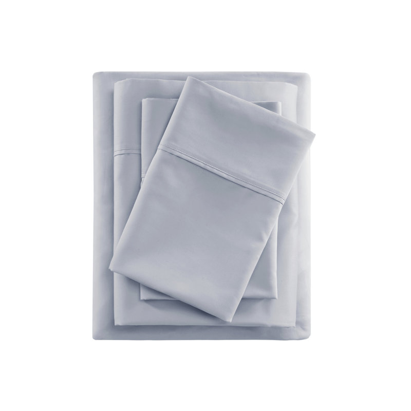 Ensemble de draps et de draps rafraîchissants, mélange de coton, ultra doux, bleu