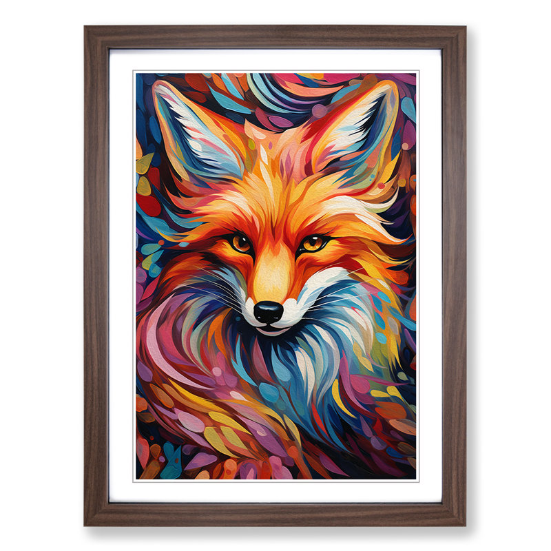 Fox Orphism No.2 - Framed Print, Walnut Framed, 34cm H x 25cm W
