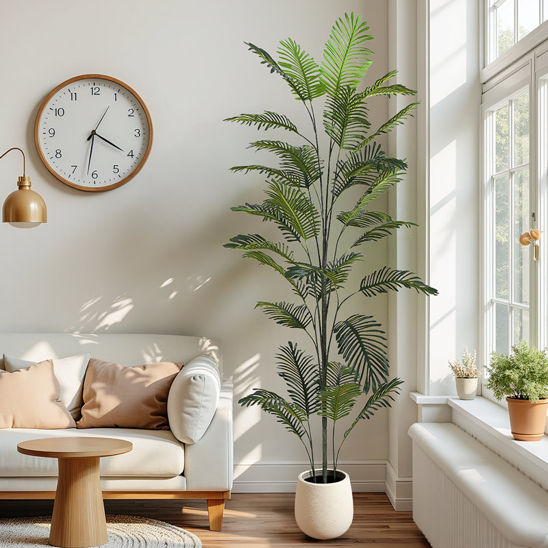 Lyric 86" Artificial Palm Tree With Pot & Iron Frame