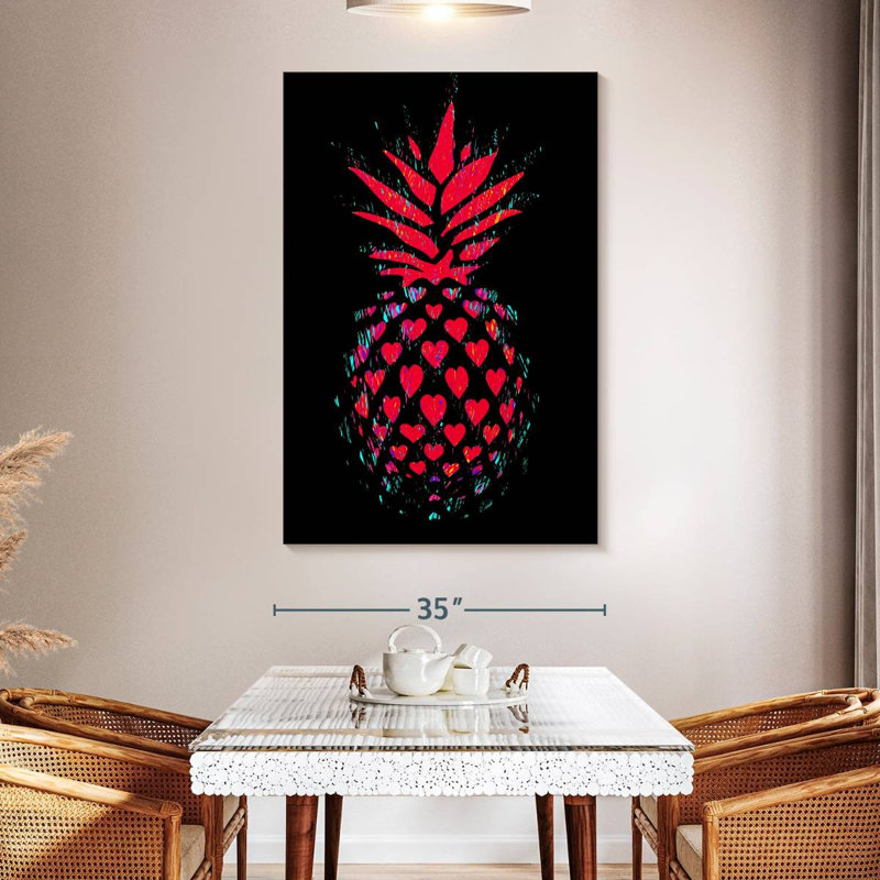 Yarlin Heart Dotted Pineapple, 30" H x 20" W