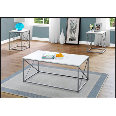 Ensemble de tables élégantes 3 pièces avec tables basses, de bout et de côté pour un décor de salon moderne