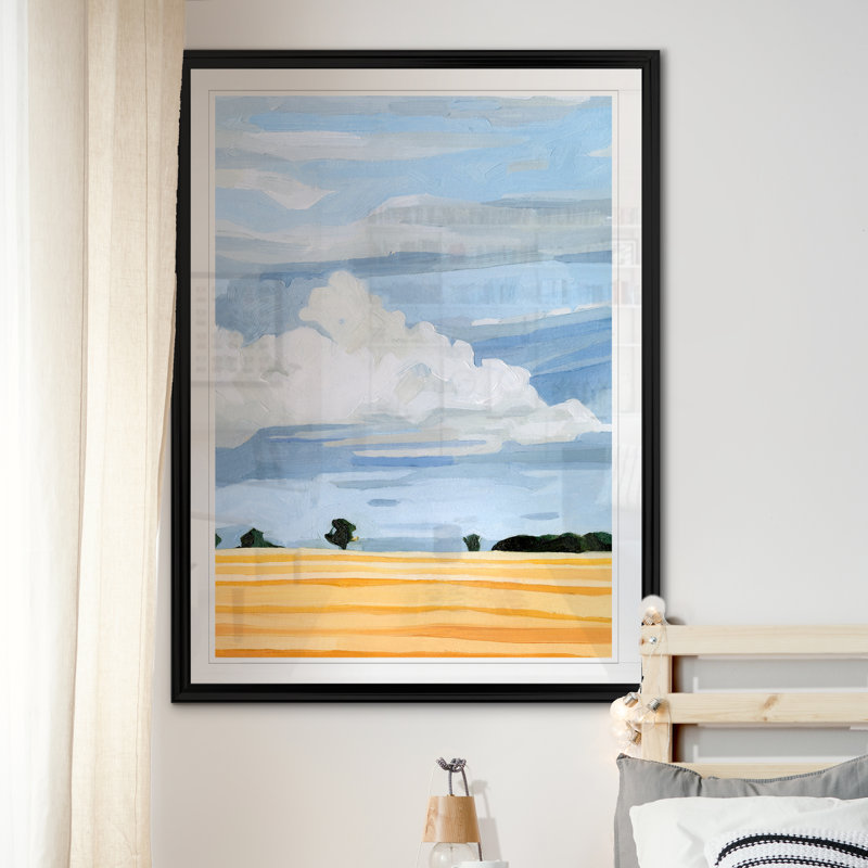 « pâle cloudscape i »-impression sur toile, H 18,5 po x l 24,5 po x P 1,5 po, Cadre noir