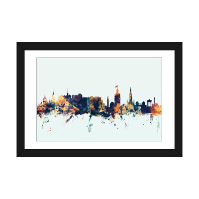 Reproduction d'art sur toile tendue Skyline Series: Edinburgh, Écosse, Royaume-Uni