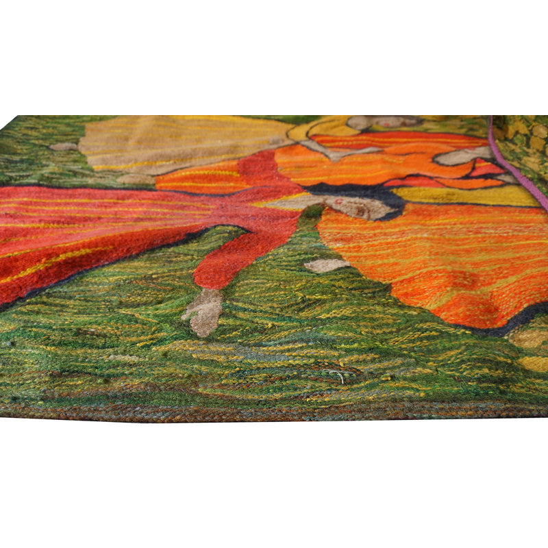 Antique Tapestry French Green 1875 Rug