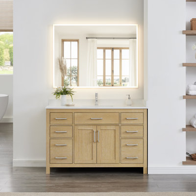 Beckett 54" Freestanding Single Bathroom Vanity with Cultured Marble Top