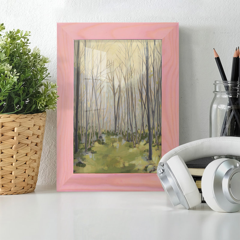 Delicate Forest II - reproduction de cadre photo simple, H 7 po x l 5 po x P 1 po, Rose