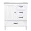 Meuble-lavabo 30 po avec lavabo, 3 tiroirs et poignées en métal, blanc