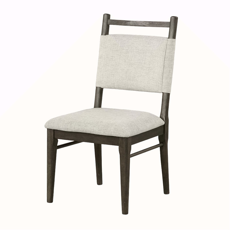 Ensemble de chaises de salle à manger 100% polyester rembourrées noyer foncé