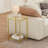 Andromedae Side Tables Set of 2, End Tables with Tempered Glass, 2-Tier Nightstands with Storage Shelves, Coffee Table with Modern Style, Slim Sofa Table for Living Room, Bedroom, 11.8" D x 15" W, Golden
