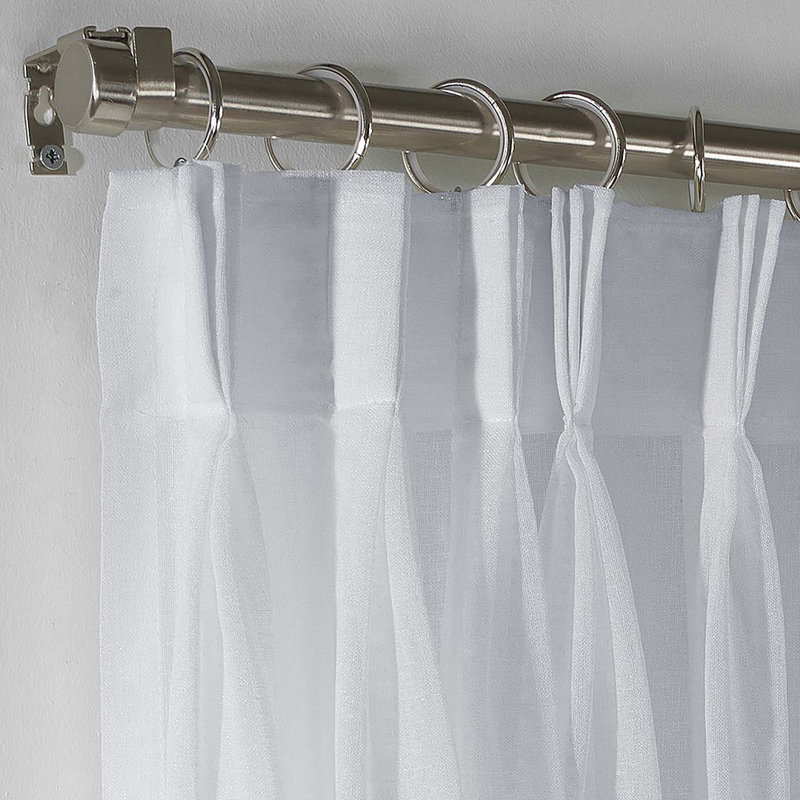 Sheer Single Curtain Panel, 65cm Width x 265cm Drop, White