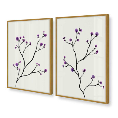 Purple Bloom Party Set of 2 Prints