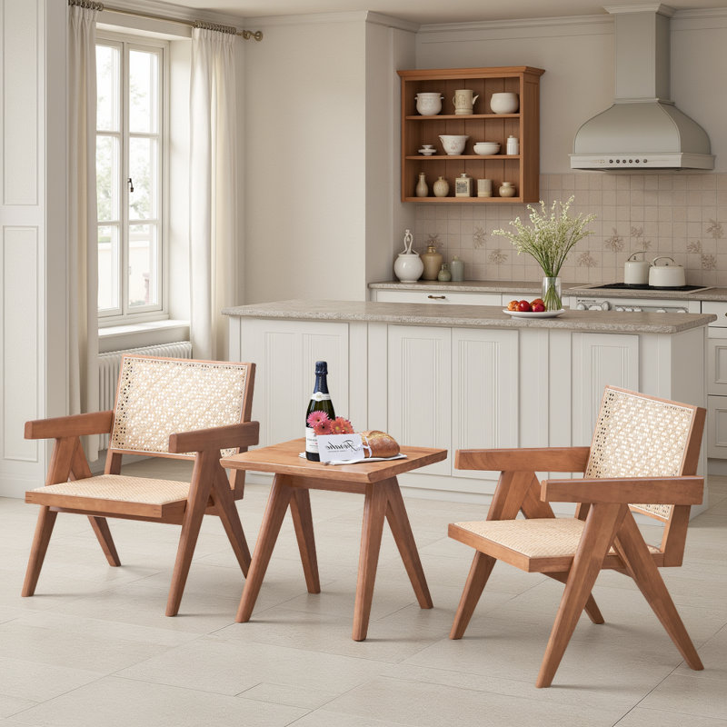Chaise d'appoint en rotin de style moderne Mid-Century