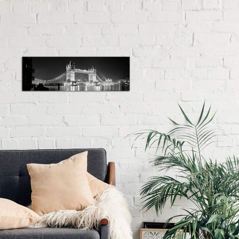Low Angle View Of A Bridge Lit Up At Night, Tower Bridge, London, England by Panoramic Images - No Frame Panoramic Print on Canvas