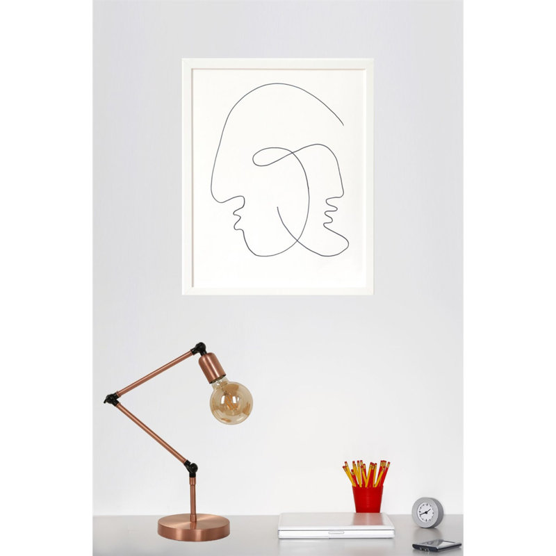 Lampe de bureau 17,72 po., Cuivre / noir