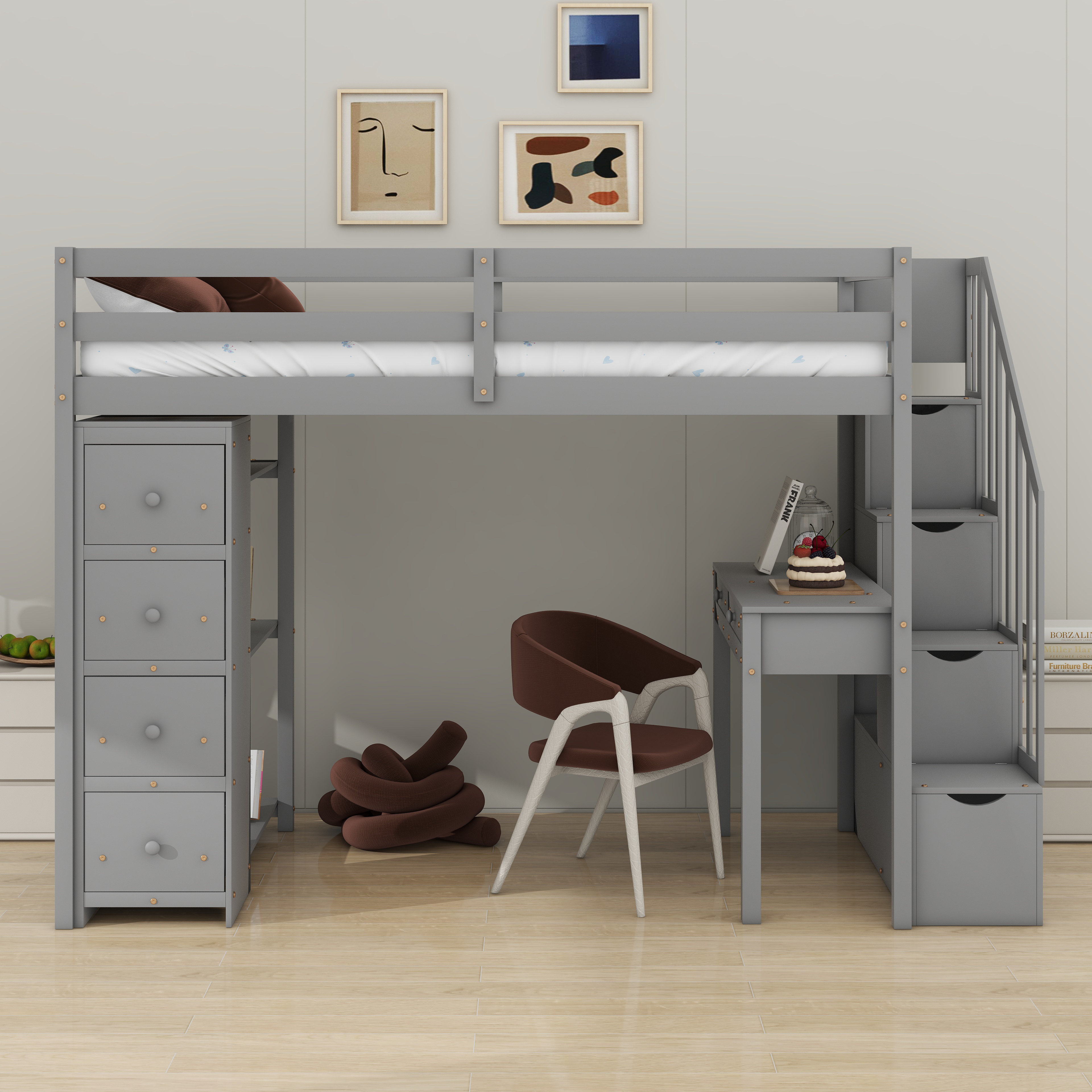 Latitude Run® Loft Bed With Storage Drawers - Wayfair Canada