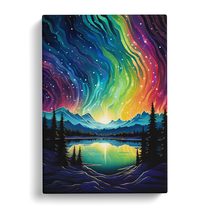 Northern Lights Colour Field Art - No Frame Print, 60cm H x 40cm W x 3cm D