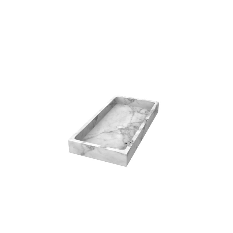 Badeloft Polymarble 15.7'' Stone Rectangular Bathroom Sink, White