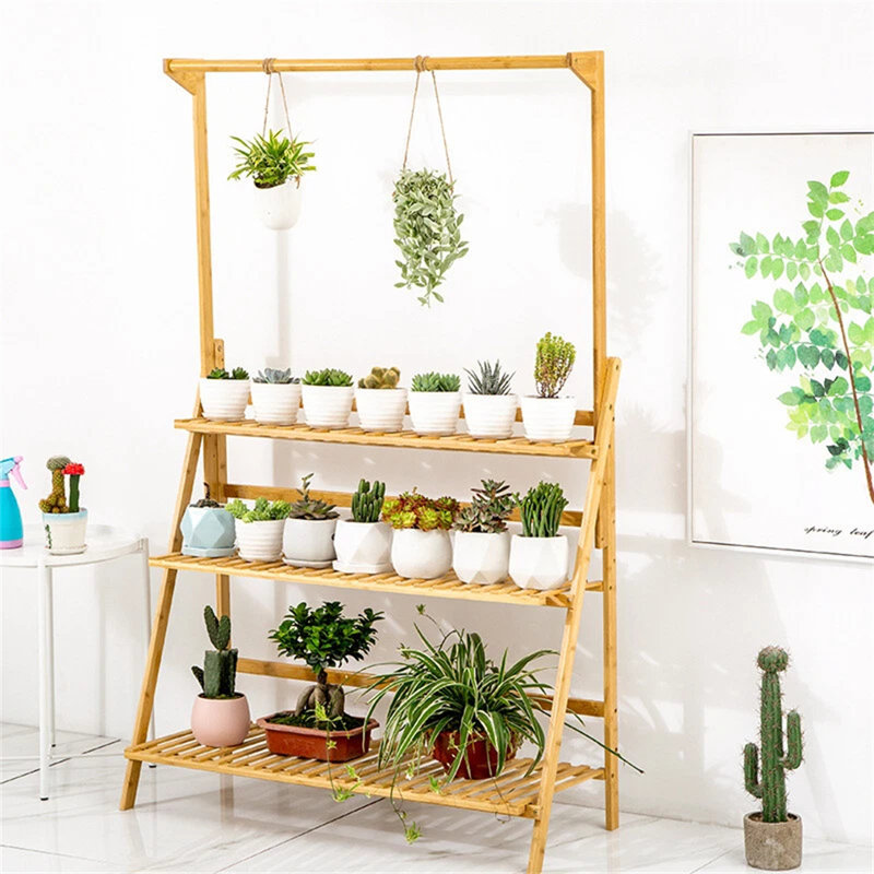 Support pour plante en bambou, H 56,8 po x l 39,8 po x P 15,5 po