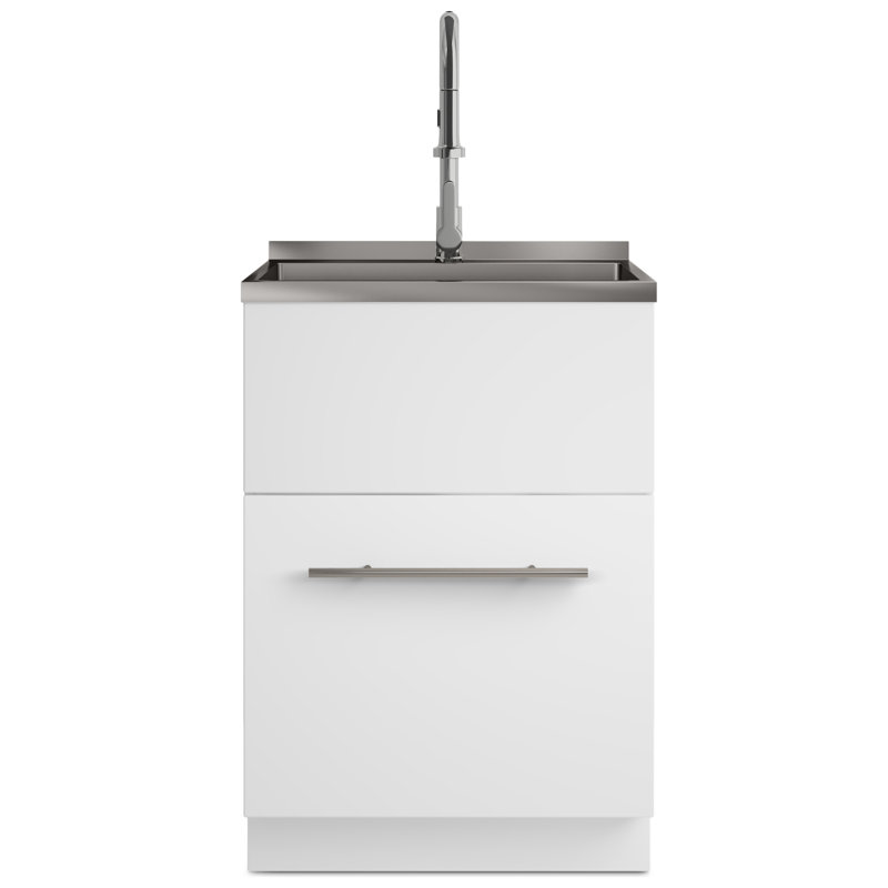 Armoire de salle à manger avec lavabo à arche haute et évier en acier inoxydable Metro