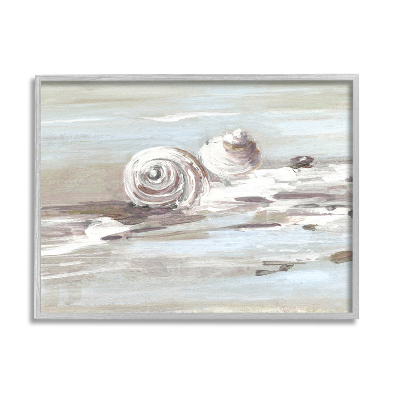Coquillages de plage Still brossé, H 14 po x l 14 po x P 1,5 po, Estampe numérique Farmhouse