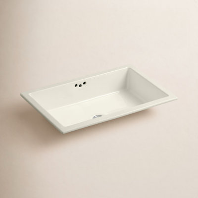 Kathryn Vitreous China Rectangular Undermount Bathroom Sink with Overflow