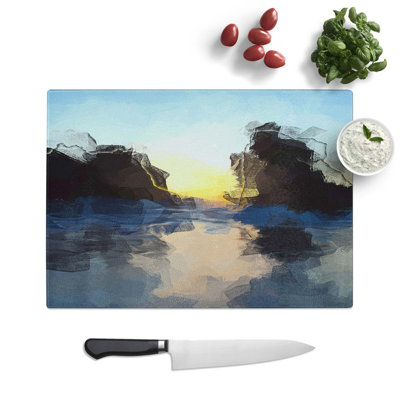 Tempered Glass Beach Rocks Chopping Board