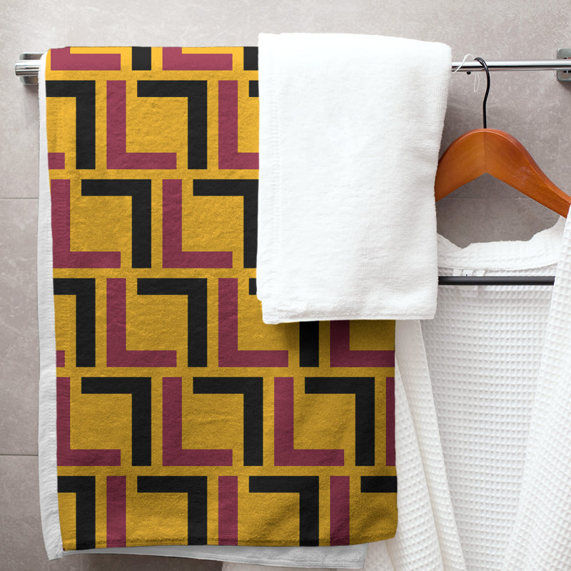 Serviette de plage Houston Throwback, Yellow/Red/Black