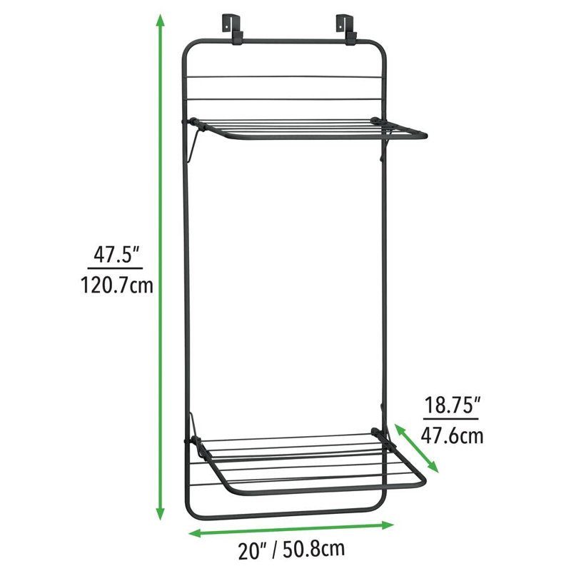 Metal Foldable Wall-Mounted Drying Rack, Grey