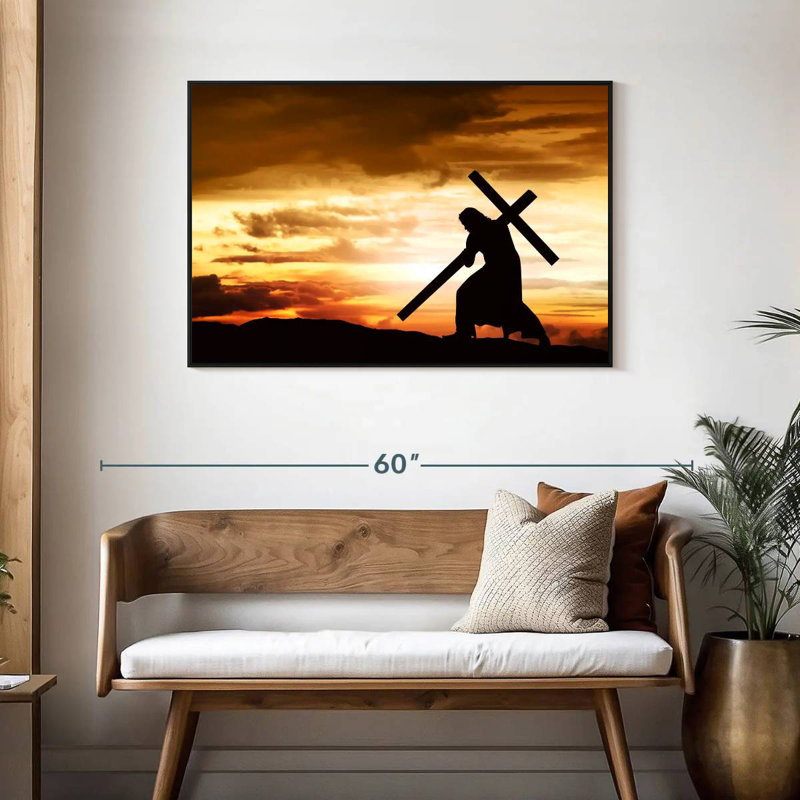 Jésus-Christ, Cadre flottant noir, 43 po x 29 po