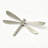 Set of 8 Stainless Steel Dragonfly Decor Adhesive Wall Decor, Silver