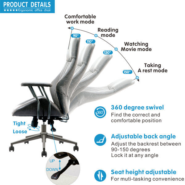 Inbox Zero Katrein Ergonomic Heated Massage Executive Chair & Reviews