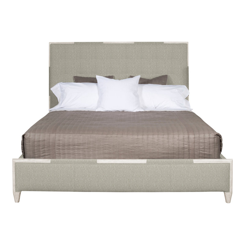  Thom Filicia Home Chatfield California King Upholstered Low Profile Panel Bed, Casa Blanca, Ian Smoke