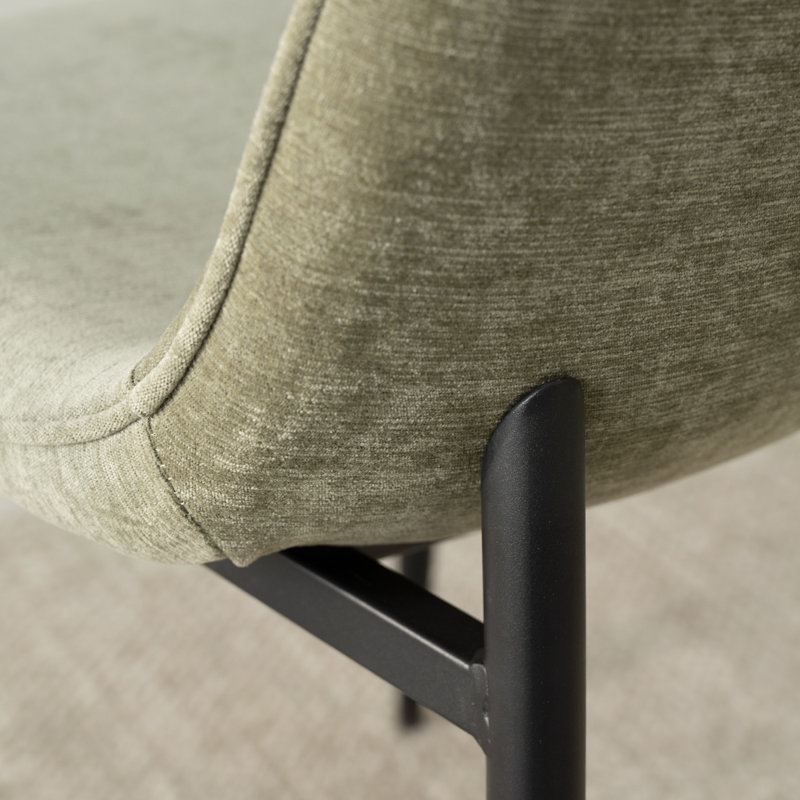 Chaise rembourrée en tissu Sheryl, Vert